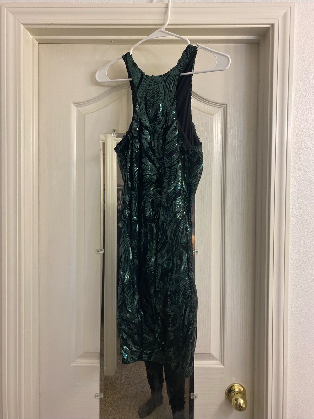 City Studio Emerald Green Sequin Racerback Dress